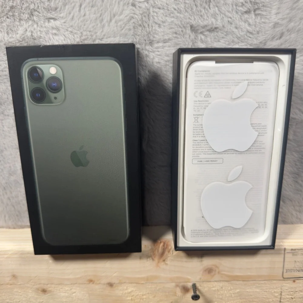 Apple iPhone 11 Pro Max 64GB Midnight‎ Green Empty Retail Box MWG52LL/A Stickers